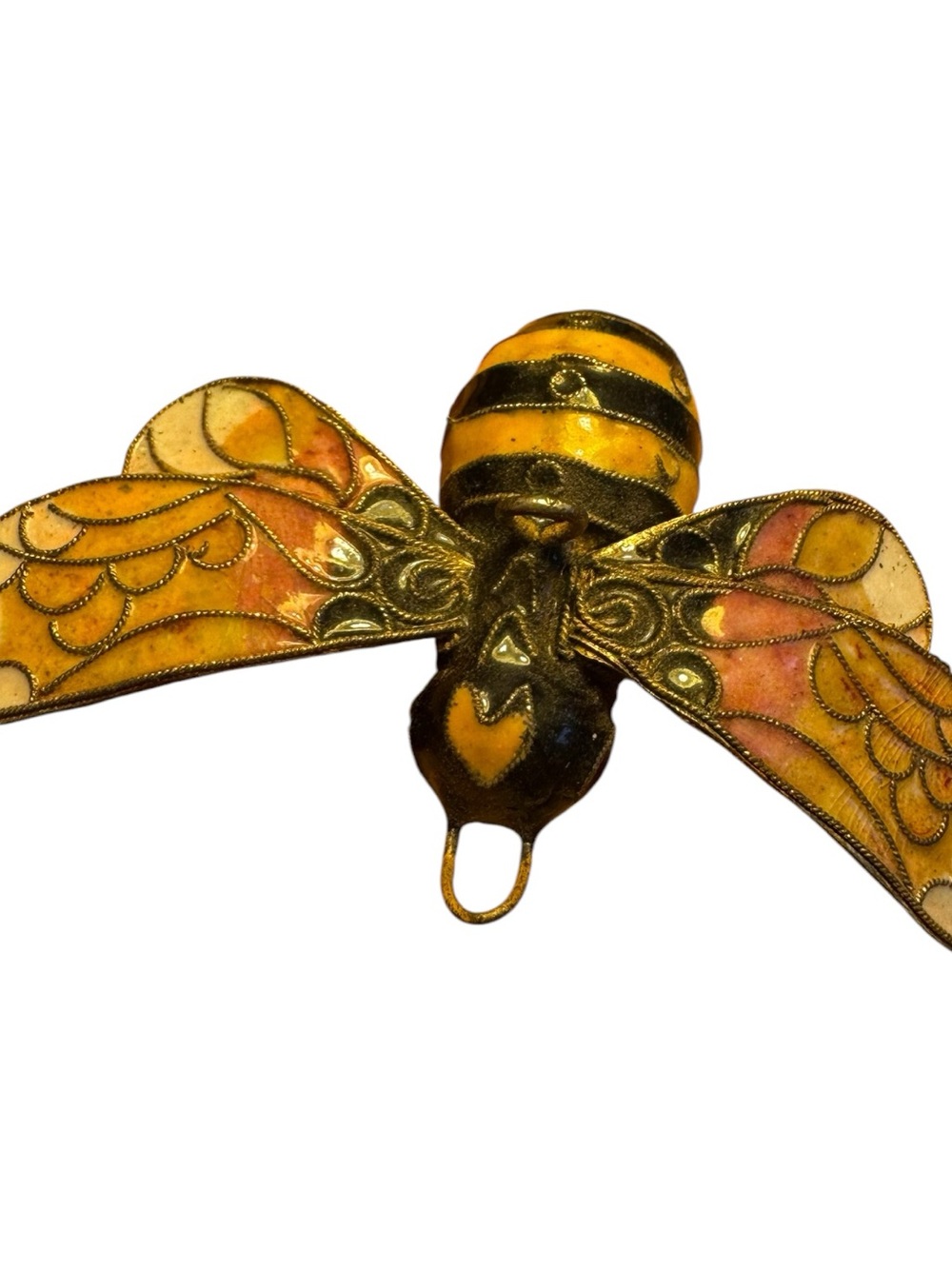 Cloisonné Bee Enamel - Decor Miniature Pendant Ornament Insect Curio Whimsical